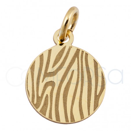 Pendentif zebre 10 mm en argent 925 plaqué or