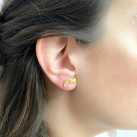 Boucles d'oreilles guillemettes 7 X 5 mm en argent 925 plaqué or