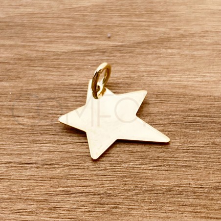 Pendentif étoile irreguliere 13 mm argent 925 plaqué or