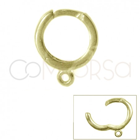 Créoles 12 mm avec anneau fermé argent 925 plaqué or
