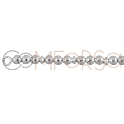 Bracelet perles avec disc 4 mm argent 925