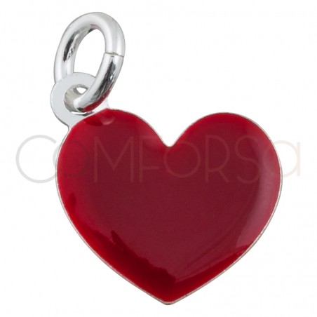 Pendentif coeur émail "Samba" 8 x 7 mm argent 925 plaqué or