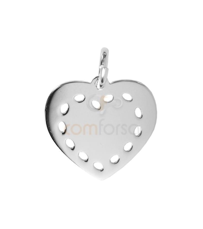 Gravure + Pendentif coeur  13 x 12 mm argent 925