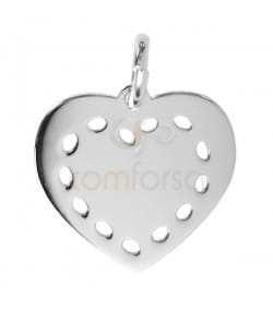 Gravure + Pendentif coeur  13 x 12 mm argent 925