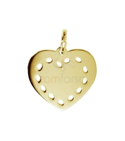 Gravure + Pendentif coeur  13 x 12 mm argent 925