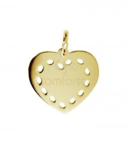 Gravure + Pendentif coeur  13 x 12 mm argent 925