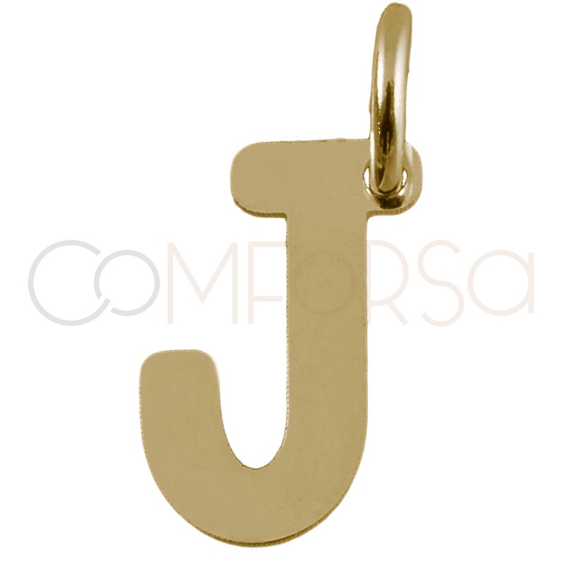 Pendentif lettre J 4.5x8mm argent plaqué or