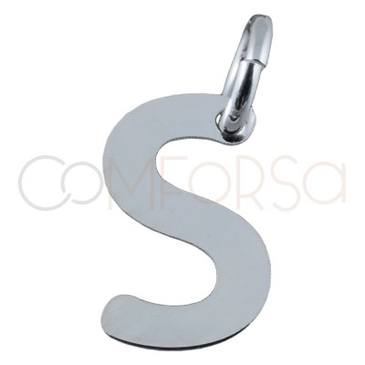 Pendentif lettre S 5x8mm argent plaqué or