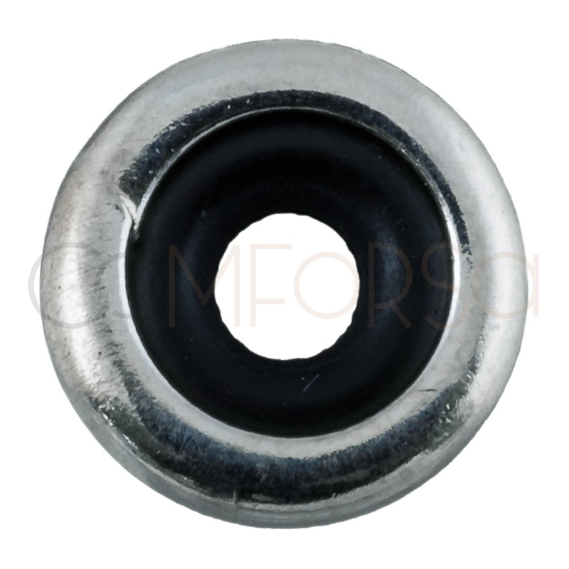 Donut lisse 8 x 2.5 mm (int) argent 925