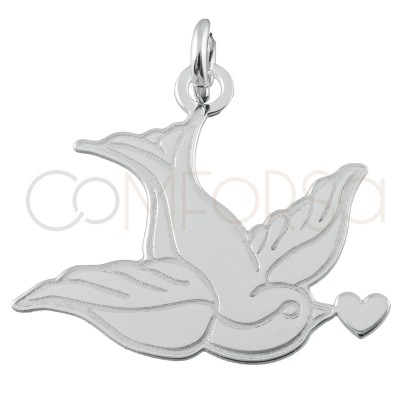 Pendentif colombe 20.5 x 18mm argent 925