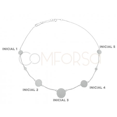 Ras de cou initiales 38 + 6cm argent 925