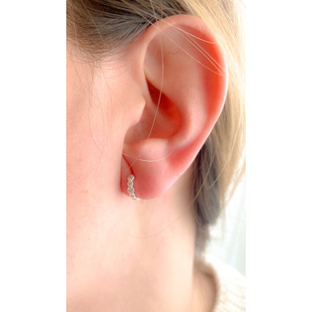 Boucles d'oreilles créoles avec zircones blanches 10mm argent 925