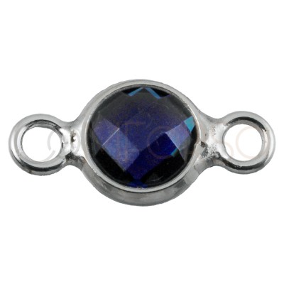 Intercalaire mini zircone Tanzanite 4.6mm argent 925 plaqué or