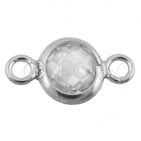 Intercalaire mini zircone crystal 4.6mm argent 925 plaqué or