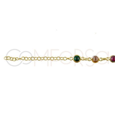 copy of Pulsera circonitas multicolores 17+3.5cm plata 925