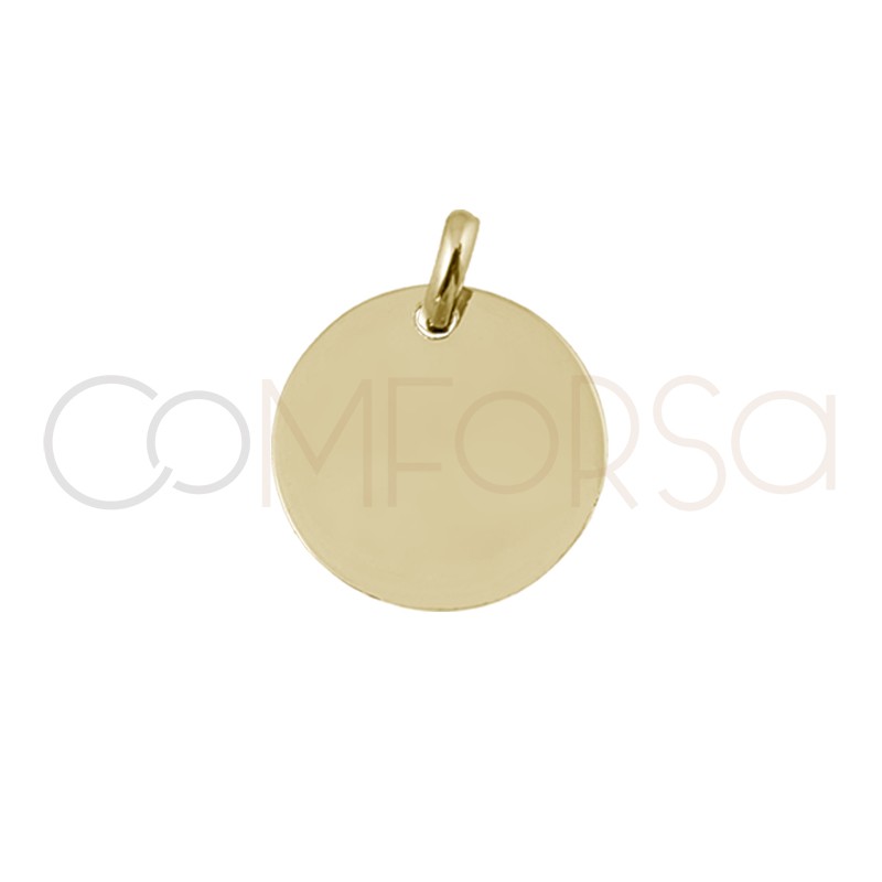 Gravure + Médaille 11 mm avec anneau argent 925 plaqué or
