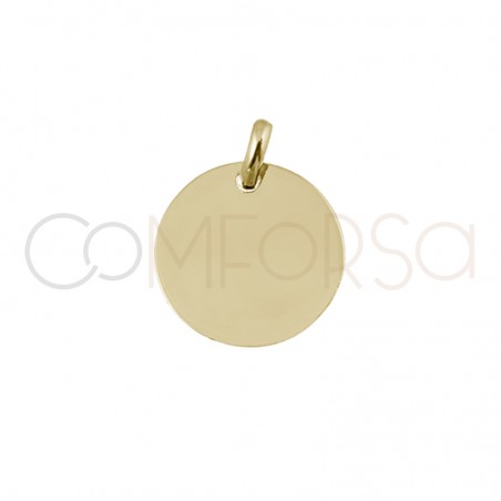 Gravure + Médaille 11 mm avec anneau argent 925 plaqué or