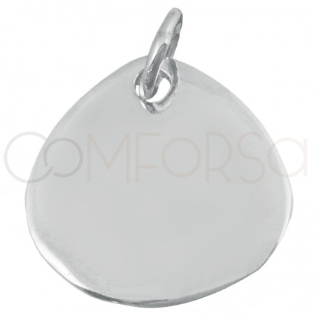 Pendentif rond irrégulier 13.5 x 14 mm argent 925