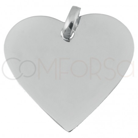 Pendentif coeur 24 x 22 mm argent 925