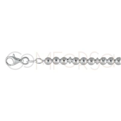 Bracelet perles avec disc 4 mm argent 925