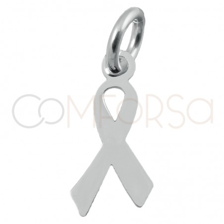 Pendentif ruban de solidarité 10x5mm argent 925