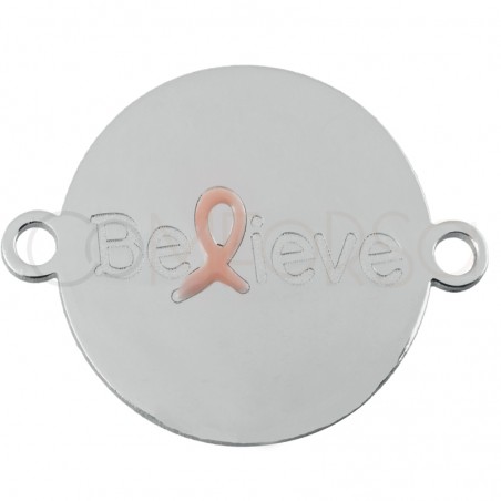 Intercalaire solidaire "Believe" 15mm argent 925