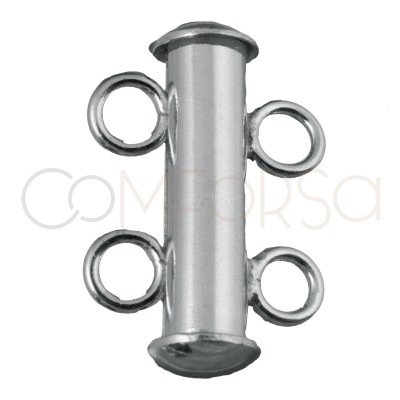 Fermoir tube 2 rangs argent 925 plaqué or