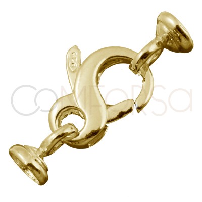 Mousqueton avec calottes 20 x 14 mm argent 925