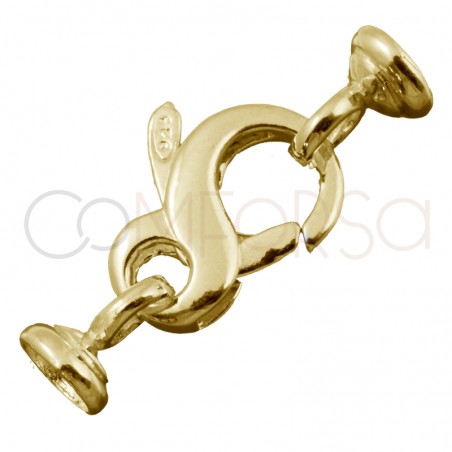 Mousqueton avec calottes 20 x 14 mm argent 925