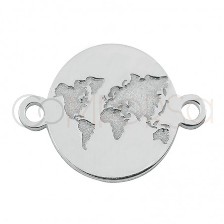 Intercalaire monde bas relief 11mm argent 925 plaqué or