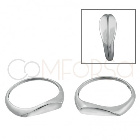 Bague divisible coeur lisse 12 x 6mm argent 925