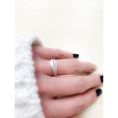 Bague divisible coeur lisse 12 x 6mm argent 925