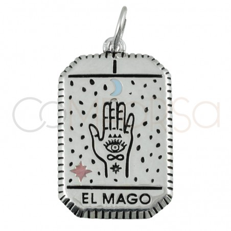 Pendentif tarot El Mago 14x20mm argent 925