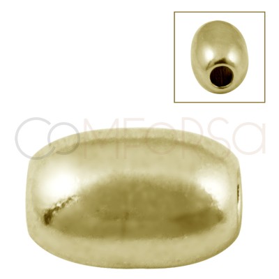 Perle olive 3 mm (int 1.3 mm) argent 925 plaqué or