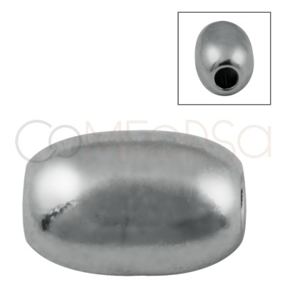 Perle olive 3 mm (int 1.3 mm) argent 925 rhodié