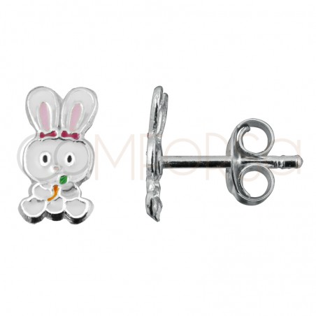 Boucles d'oreilles lapin de Pâques 4x8.5mm argent 925