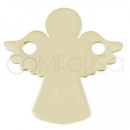 Intercalaire Ange lisse avec des ailes 13 x 13mm argent 925 plaqué or