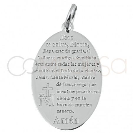 Pendentif "Ave María" 12 x 20mm argent 925 plaqué or