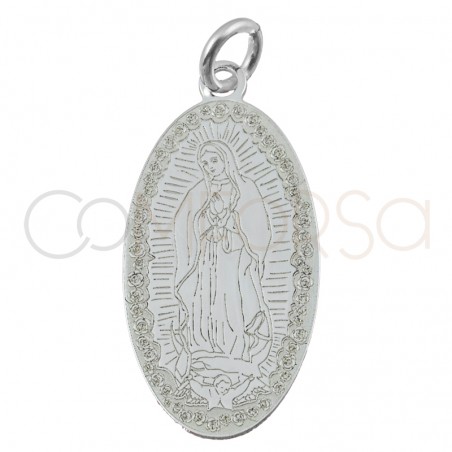 Médaille Vierge de Guadalupe 11 x 22mm argent 925