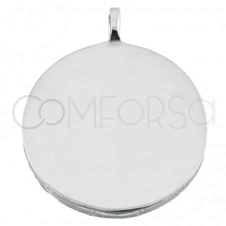 Pendentif lisse avec horoscopes 20mm argent 925