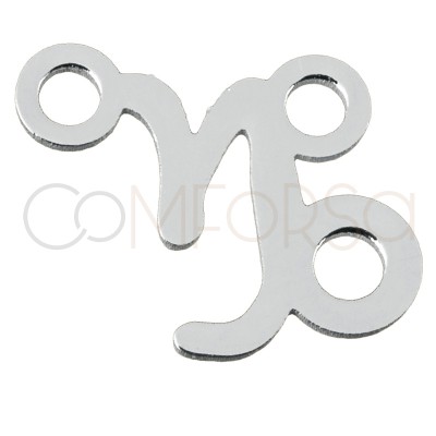 Pendentif silhouette Capricorne 8mm argent 925 plaqué or