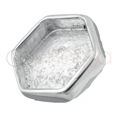 Calotte hexagonale à coller 12 x 13.5mm argent 925