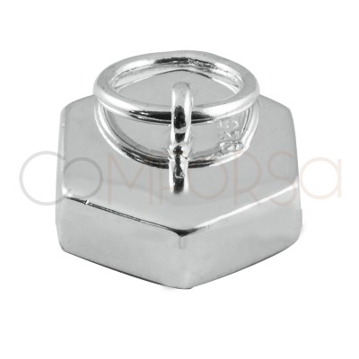 Calotte hexagonale à coller 12 x 13.5mm argent 925