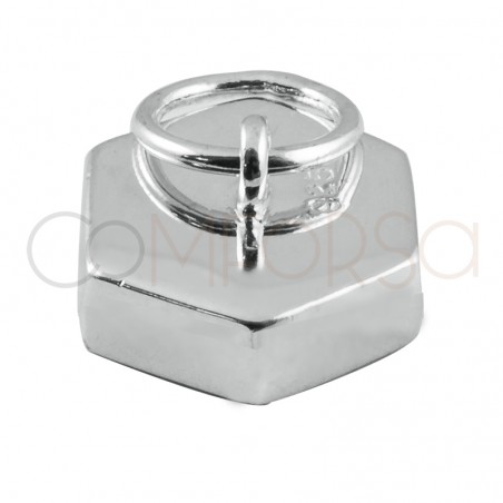 Calotte hexagonale à coller 12 x 13.5mm argent 925