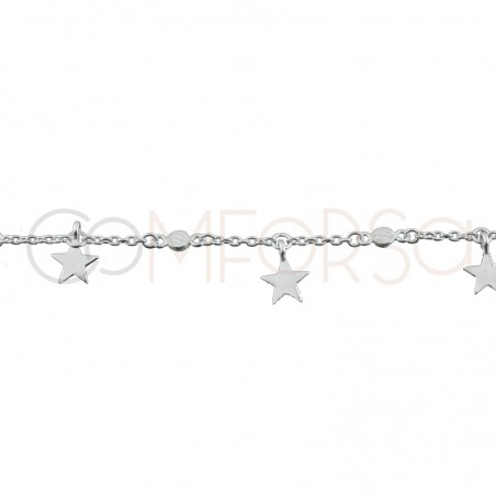 Gravure 3 et 4 Bracelet avec 4 étoiles personnalisables 16 + 5cm de rallonge argent 925