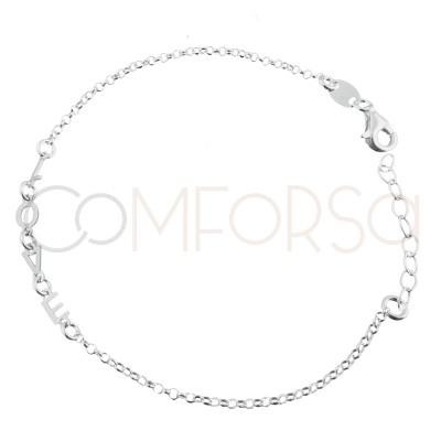 Bracelet Love 17 + 3cm de rallonge argent 925 plaqué or