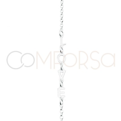 Bracelet Love 17 + 3cm de rallonge argent 925