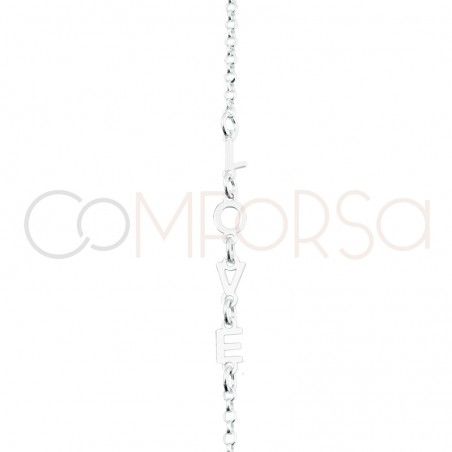 Bracelet Love 17 + 3cm de rallonge argent 925