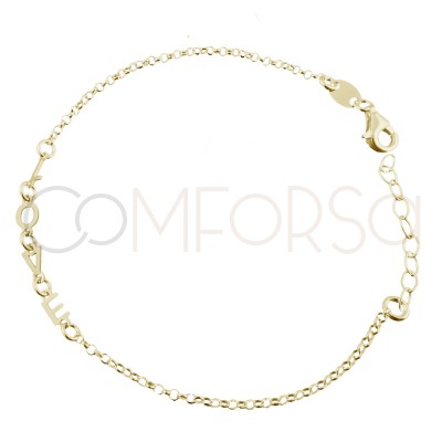 Bracelet Love 17 + 3cm de rallonge argent 925