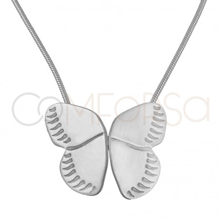 Pendentif ailes de papillon 18 x 36mm argent 925